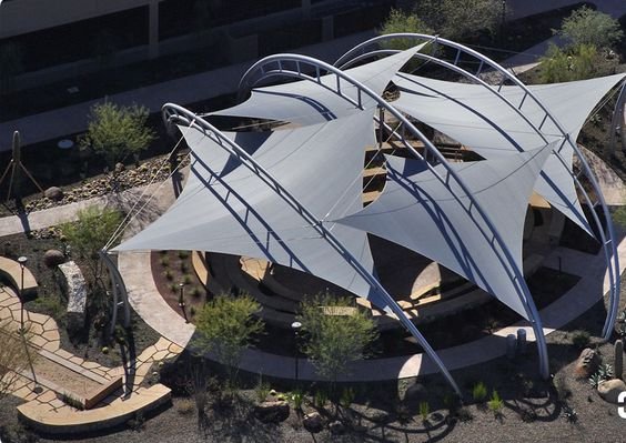 Model canopy membrane hypar